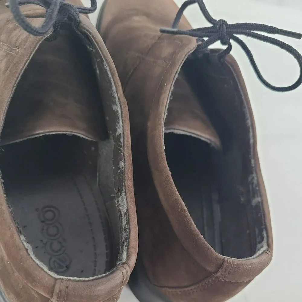 Ecco Women's 39/ 8-8.5 Brown Nubuck Leather Comfort Casual Lace Up Sneaker Shoes - Picture 11 of 14